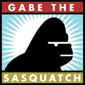 Silhouette of Gabe, the Sasquatch.